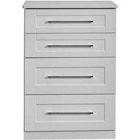 Welcome Furniture Ready Assembled York 4 Drawer Deep Chest In Grey Ash, Grey