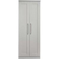Welcome Furniture Ready Assembled York 2 Door Wardrobe In Grey Ash, Grey