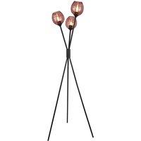 Lighting Collection Pink Glass Pendant, Black