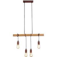 Lighting Collection 4Lt Rustic Diner Bar With Exposed Lamp-Holder (Lamps Not Inc