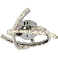 Lighting Collection 3 Arm LED Ceiling Flush, Silver