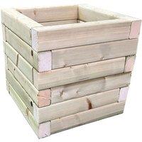 Power 1 x Square Pressure Treated Square Planter, Green