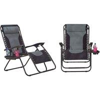Neo Pair of Outdoor Zero Gravity XL Sun Loungers - Grey, Grey