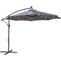 Neo 3M Grey Outdoor Freestanding Parasol with LED Lights, Grey