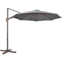 Outsunny 3(m) Cantilever Parasol 360? Rotation Roma Umbrella Hanging Sun Shade with Aluminum Frame - Dark Grey