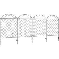 Outsunny Decorative Garden Fencing, 43in x 11.5ft - Black, Black