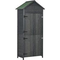 Outsunny 84 x 52cm Garden Shed 4-Tier Wooden Storage Shed - Grey, Grey