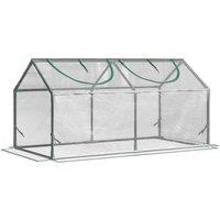Outsunny Mini Greenhouse Portable Flower Planter Tomato Vegetable House for Garden Backyard with Zipper 120 x 60 x 60 cm, Clear, Clear