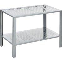 Outsunny 2-Tier Plant Stand, Corner Plant Shelf for Outdoor and Indoor Storage, Silver
