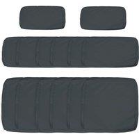 Outsunny Garden Rattan Sofa Cushion Polyester Cover Replacement Outdoor- No Cushion Included Grey, Grey