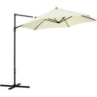 Outsunny 2.5M Garden Cantilever Parasol with Cross Base, Beige
