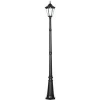 Outsunny 2.4 m Black Garden Lamp Post Light, LED Solar Powered Motion Sensor Patio Path, Black