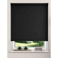 New Edge Blinds Thermal Blackout Roller Blinds 100cm Black, Black