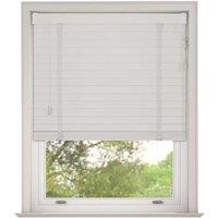 New Edge Blinds White Faux Wood Venetian Blinds With Tapes 110cm, White