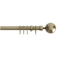 New Edge Blinds Finesse Extendable Curtain Pole Antique Brass Finesse Extendable Curtain Pole 22-25mm 120cm, Gold