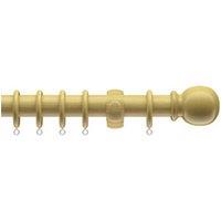 New Edge Blinds Complete Wooden Curtain Pole Set 150 Light Ash, Brown