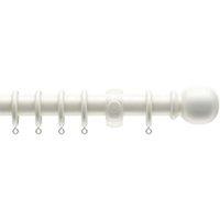 New Edge Blinds Complete Wooden Curtain Pole Set 240 White, White