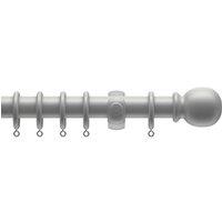 New Edge Blinds Complete Wooden Curtain Pole Set 240 Grey, Grey