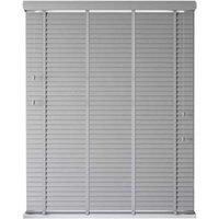 New Edge Blinds Light Grey Faux Wood Venetian Blind With Tapes 180cm x 200cm, Grey