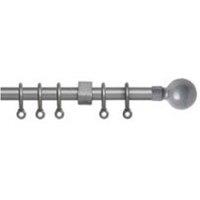 New Edge Blinds Exenteable Metal Curtain Pole 13-16mm 120cm - 210cm Ball, Silver