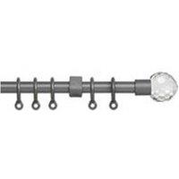 New Edge Blinds Exenteable Metal Curtain Pole 13-16mm 120cm - 210cm Cyrstal, Silver