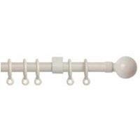 New Edge Blinds Exenteable Metal Curtain Pole 13-16mm 150cm - 280cm Cream Ball, Cream