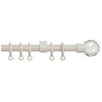 New Edge Blinds Exenteable Metal Curtain Pole 13-16mm 150cm - 280cm Cream Cyrstal, Cream