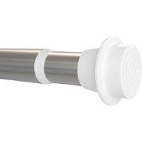 New Edge Blinds Exenteable Metal Curtain Pole 150 Extendable Pole, White