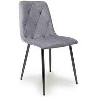 Shankar 4 x Vernon Brushed Velvet Grey Dining Chair