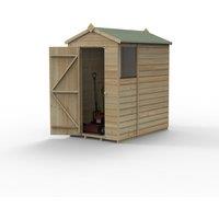 Forest Garden Beckwood 4x6 Apex Shed - 1 Window, Brown