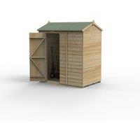 Forest Garden Beckwood 6x4 Reverse Apex Shed - No Window, Brown