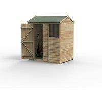 Forest Garden Beckwood 6x4 Reverse Apex Shed - 1 Window, Brown