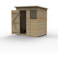 Forest Garden Beckwood 6x4 Pent Shed - 1 Window, Brown