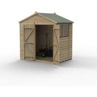 Forest Garden Beckwood 7x5 Apex Shed - 2 Window, Double Door, Brown