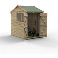 Forest Garden Beckwood 5x7 Reverse Apex Shed - 2 Window, Double Door, Brown