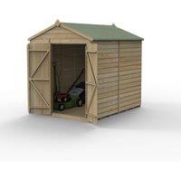 Forest Garden Beckwood 6x8 Apex Shed - No Window, Double Door, Brown