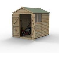 Forest Garden Beckwood 6x8 Apex Shed - 2 Window, Double Door, Brown