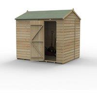Forest Garden Beckwood 8x6 Reverse Apex Shed - No Window, Brown
