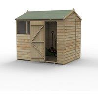Forest Garden Beckwood 8x6 Reverse Apex Shed - 2 Window, Brown