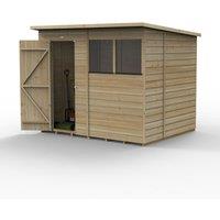 Forest Garden Beckwood 8x6 Pent Shed - 2 Window, Brown