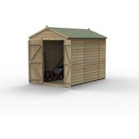 Forest Garden Beckwood 6x10 Apex Shed - No Window, Double Door, Brown