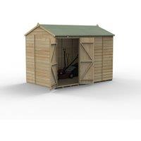 Forest Garden Beckwood 10x6 Reverse Apex Shed - No Window, Double Door, Brown