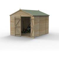 Forest Garden Beckwood 8x10 Apex Shed - No Window, Double Door, Brown