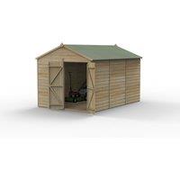 Forest Garden Beckwood 8x12 Apex Shed - No Window, Double Door, Brown