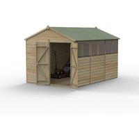 Forest Garden Beckwood 8x12 Apex Shed - 6 Window, Double Door, Brown