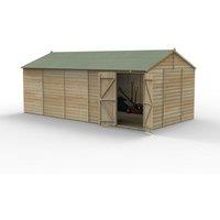 Forest Garden Beckwood 20x10 Reverse Apex - No Window, Double Door, Brown