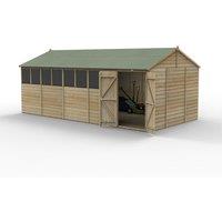 Forest Garden Beckwood 20x10 Reverse Apex - 8 Window, Double Door, Brown