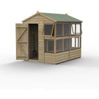 Forest Garden Pressure Treated Shiplap 8x6 Potting Shed, Brown