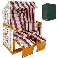 Tectake Beach Chair w/ Cushions - Red, Red