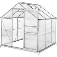 Tectake Greenhouse In Aluminium & Polycarbonate W/ Foundation - Small, White